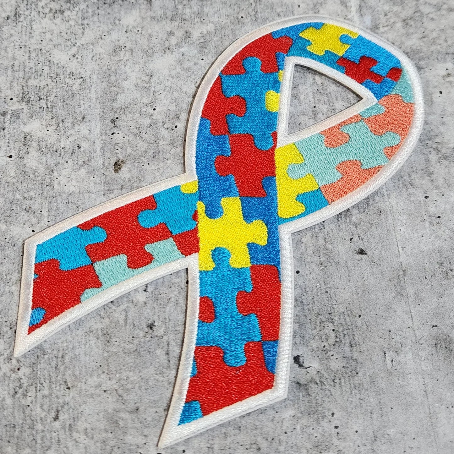 Autism Ribbon Embroidered Patches