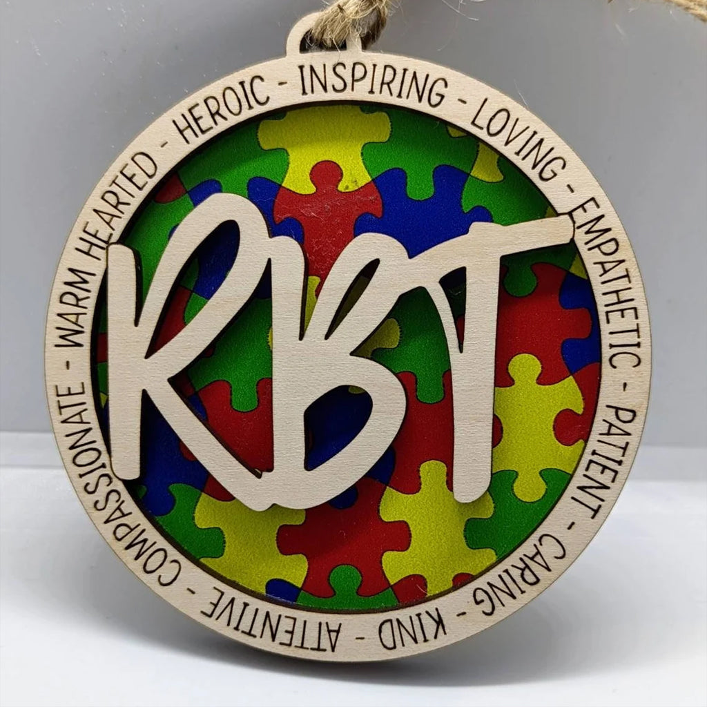 Personalized 2 Layer Autism Ornament β Custom Text Christmas Gift