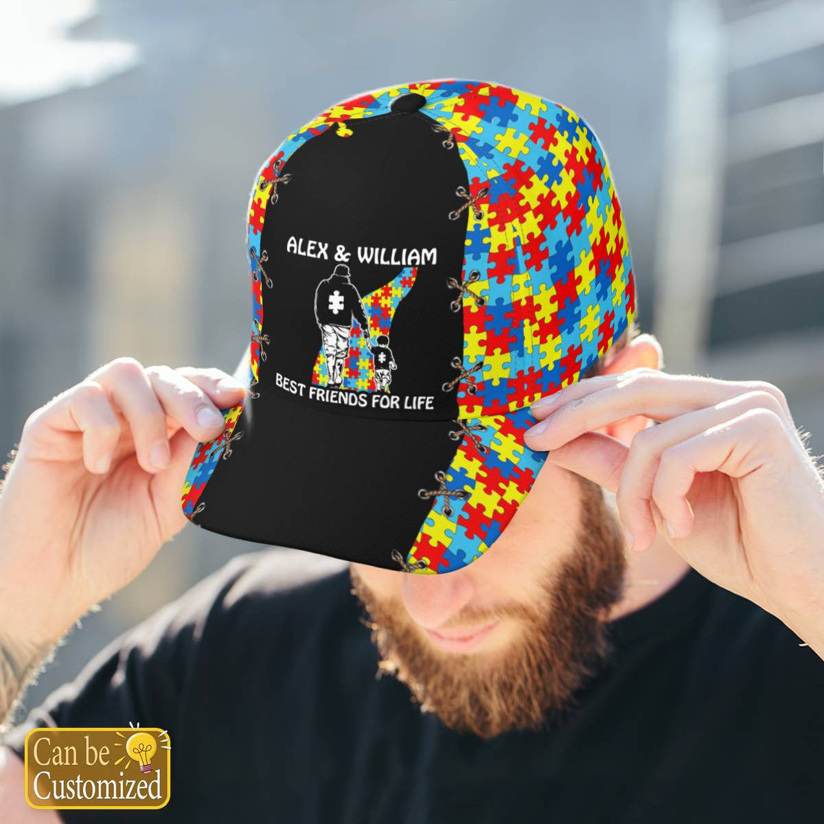 Dad and Son Best Friends For Life, Autism Baseball Cap