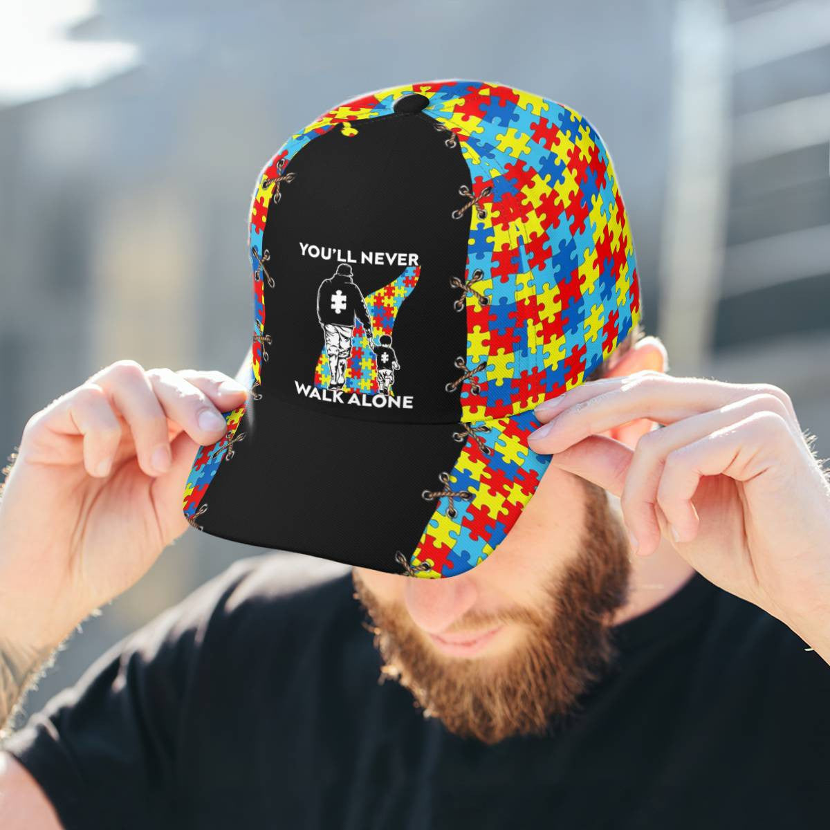 Autism Baseball Cap : You'll never walk alone