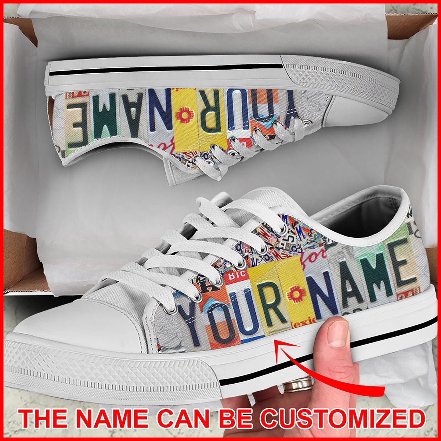 Personalized Name Autism Low top shoes