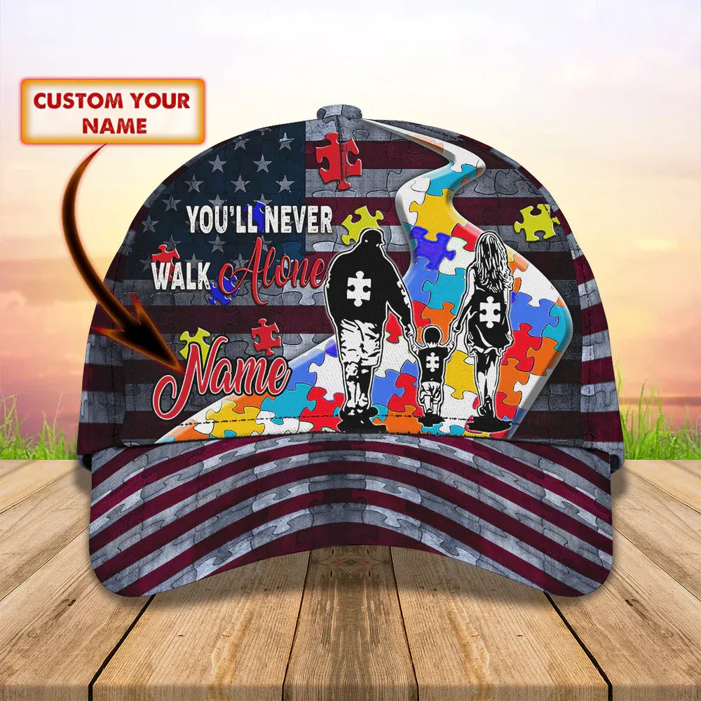 Personalized Name Baseball Cap - You'll Never Walk Alone