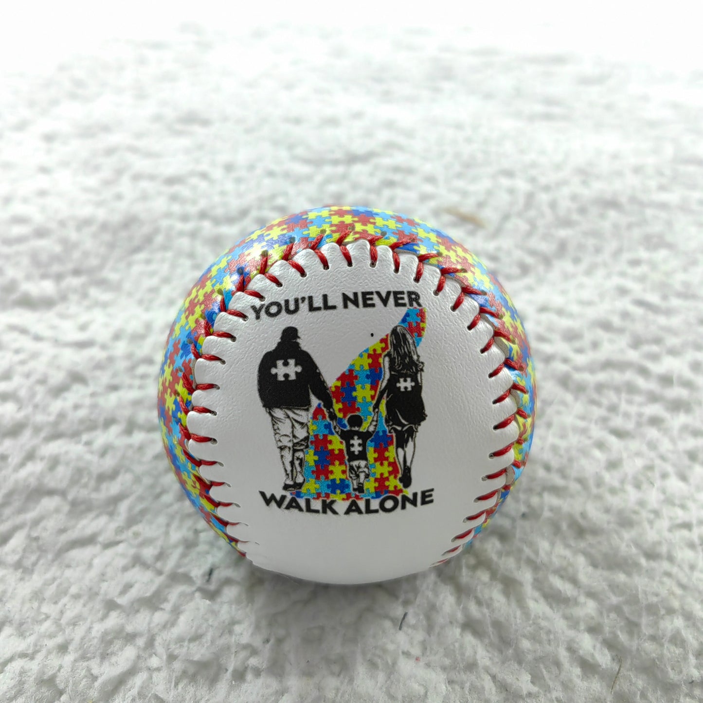 Autism Baseball Ball : You'll Never Walk Alone