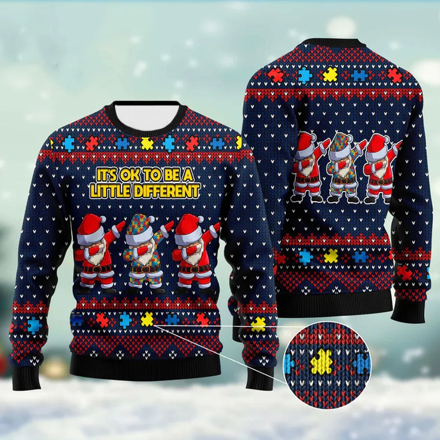 Autism Awareness Knitted Sweater : It's Ok To Be A Little Different