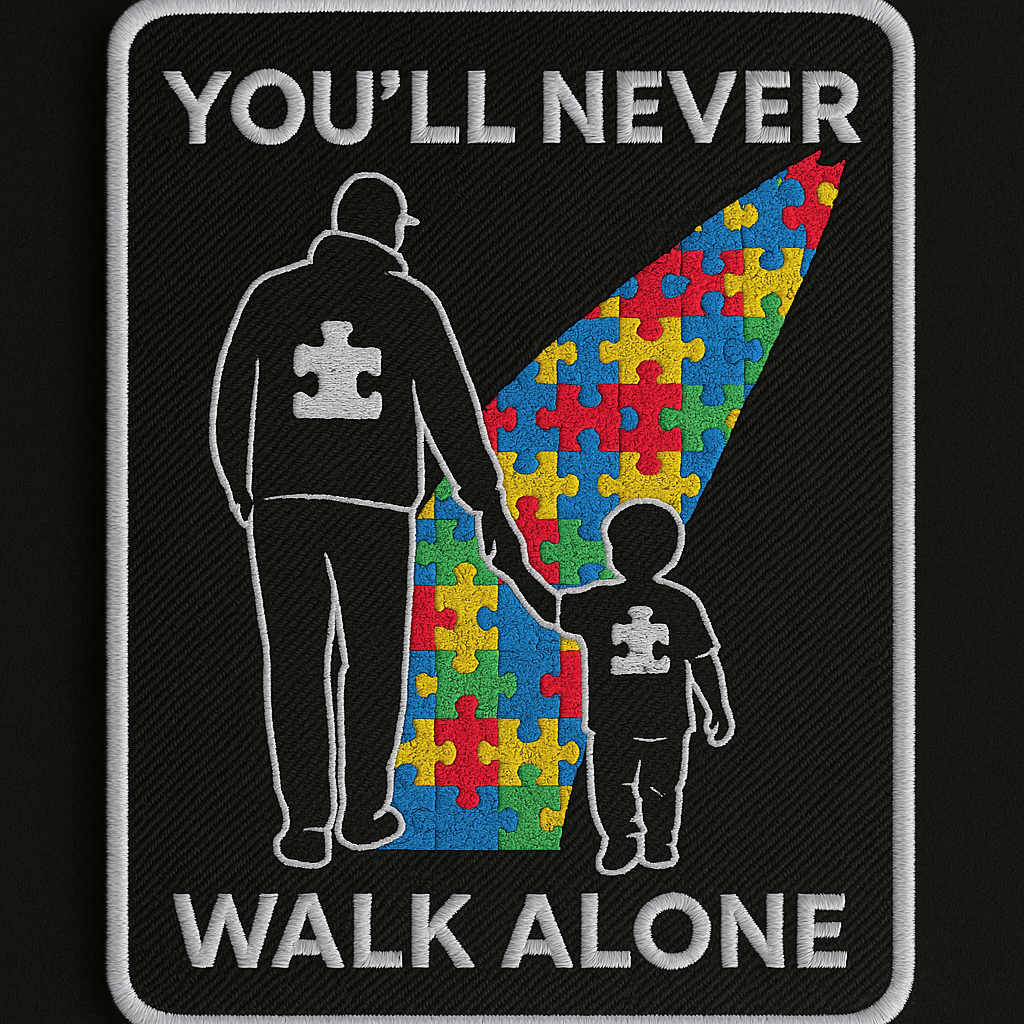 Autism Embroidered Patches : You'll Never Walk Alone