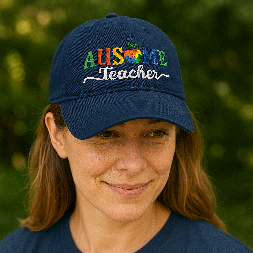 AUSOME Teacher Embroidered Cap – Autism Awareness Hat