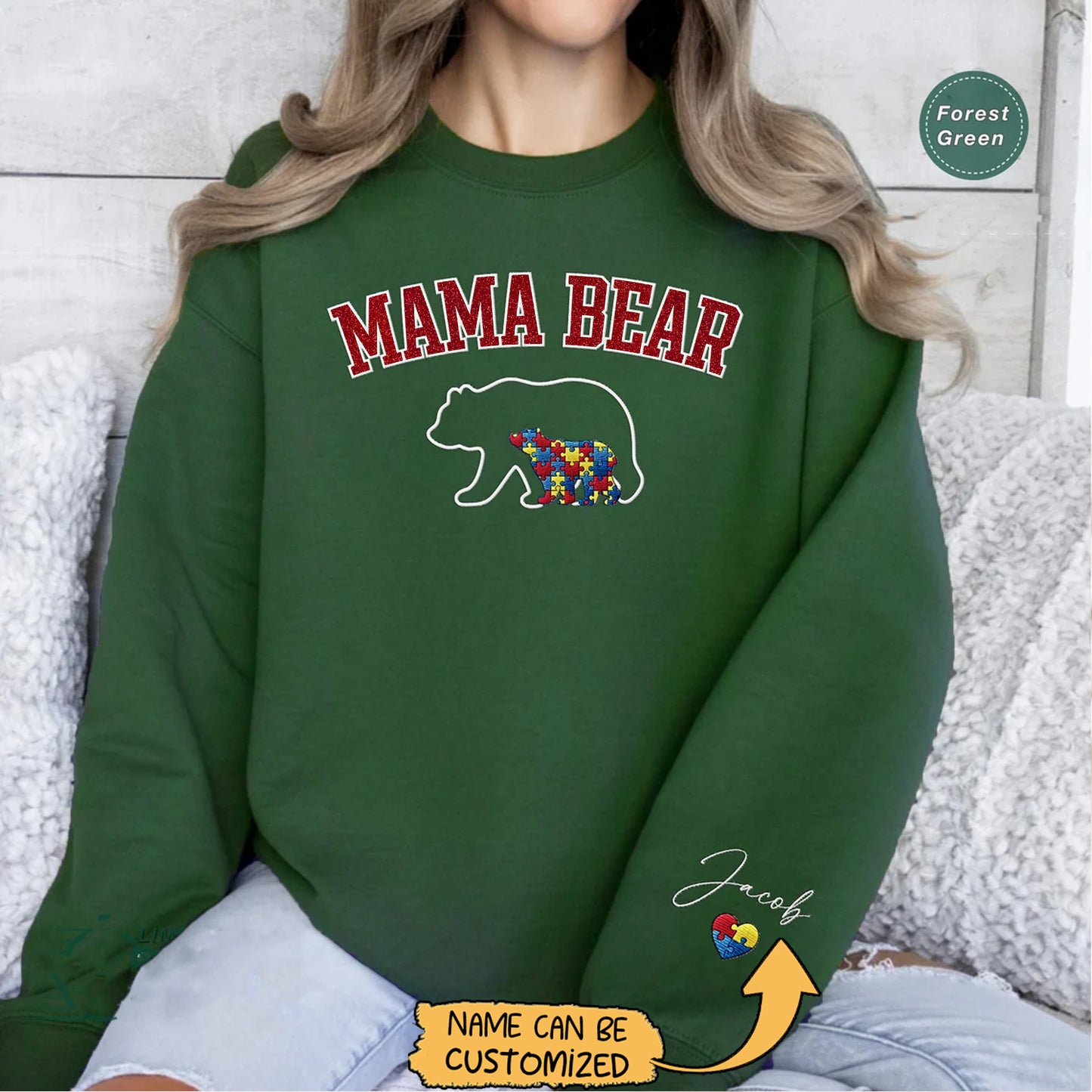Autism Awareness Embroidered Glitter Shirts