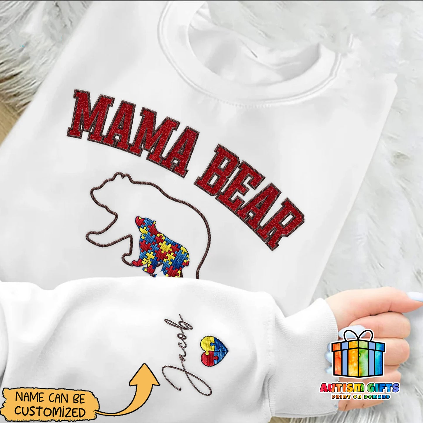 Autism Awareness Embroidered Glitter Shirts
