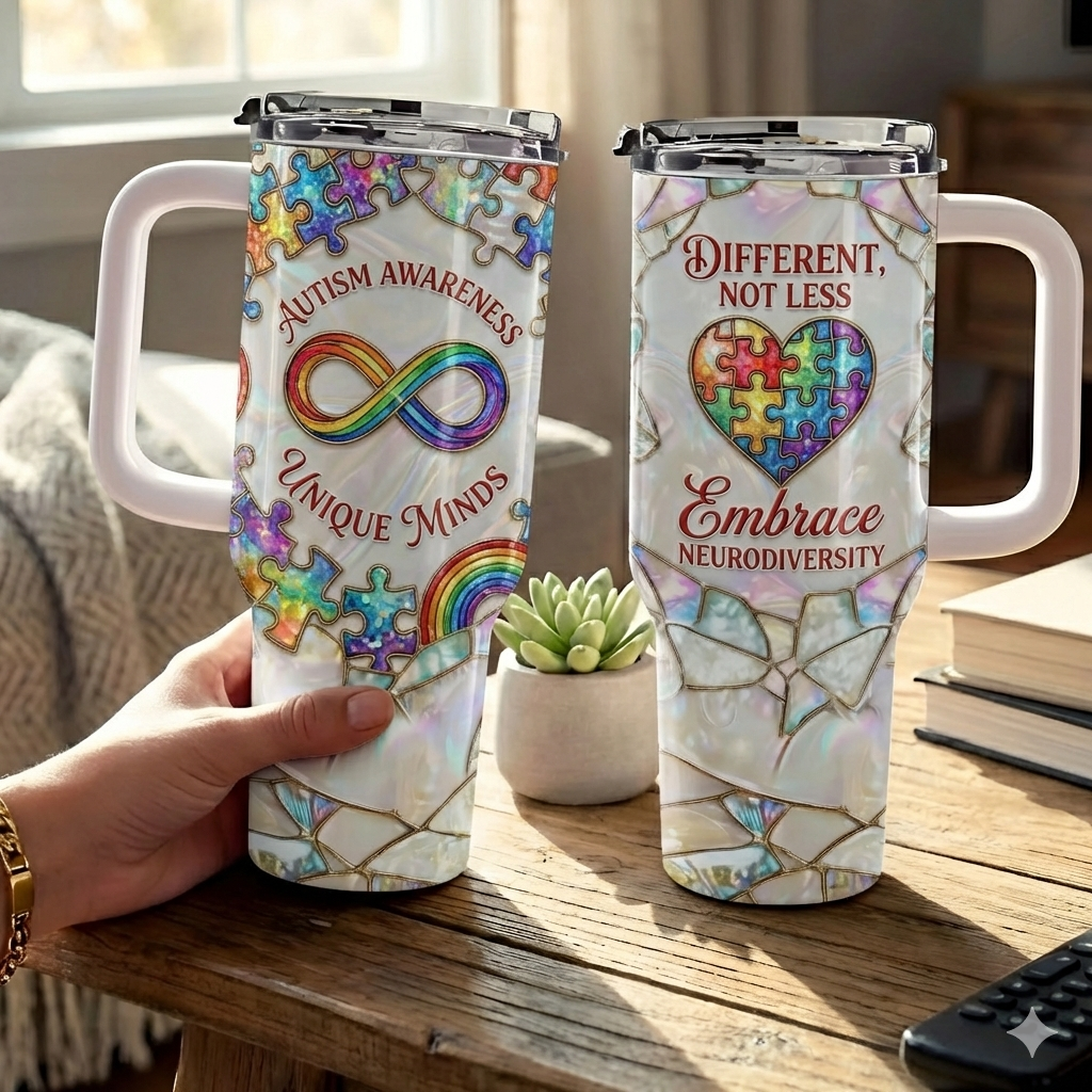 "Different Not Less" Autism Awareness 40oz Tumbler