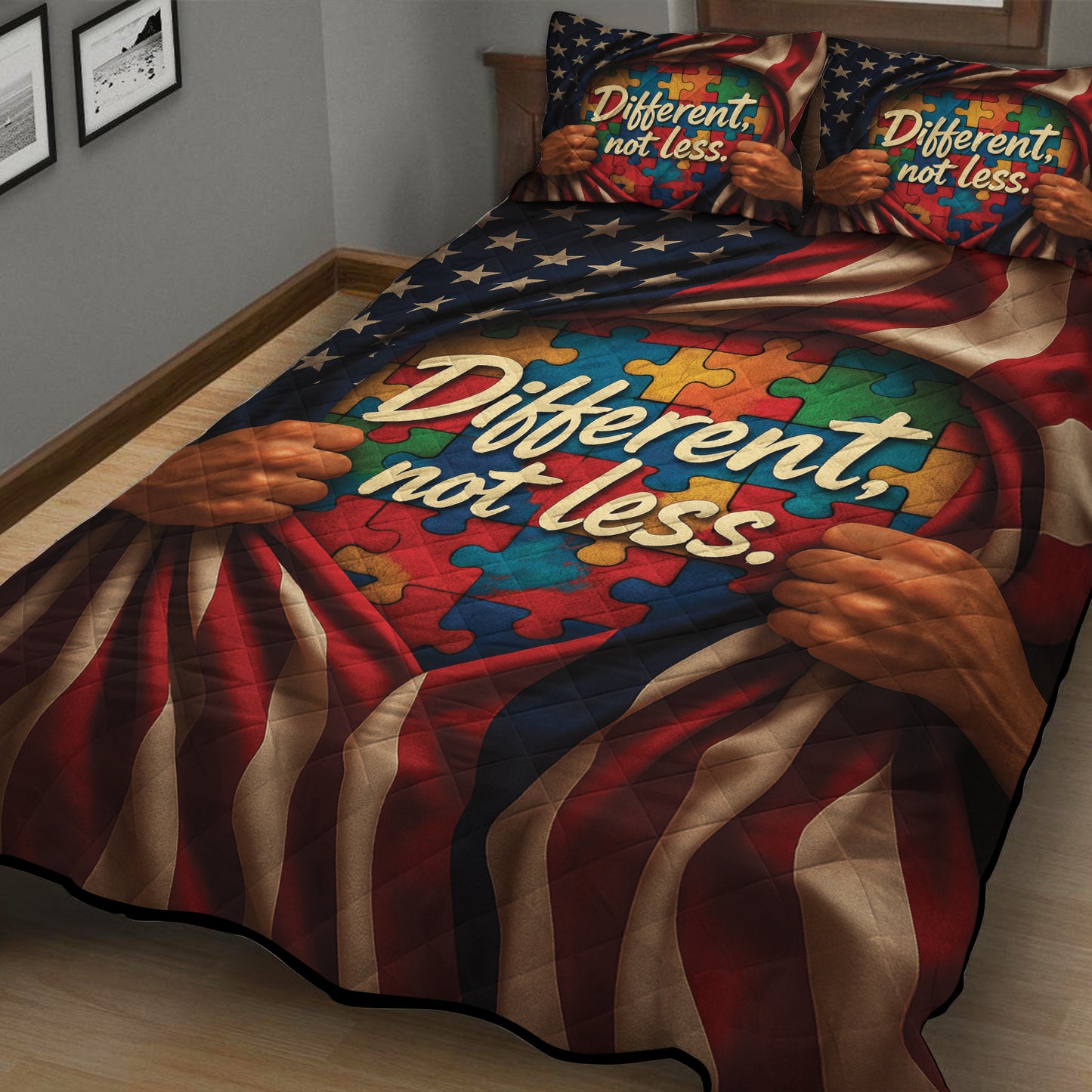 Autism Quilt & Quilt set : Different, Not Less.