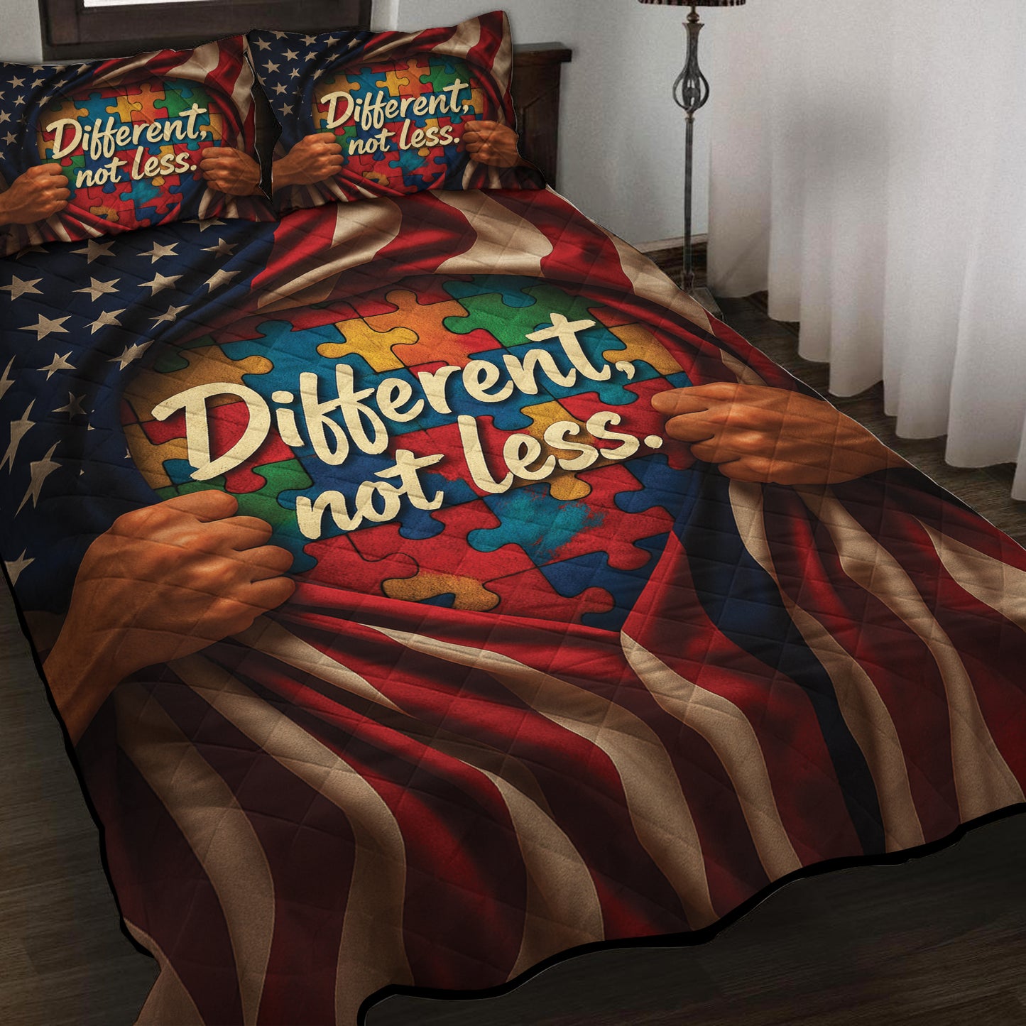 Autism Quilt & Quilt set : Different, Not Less.