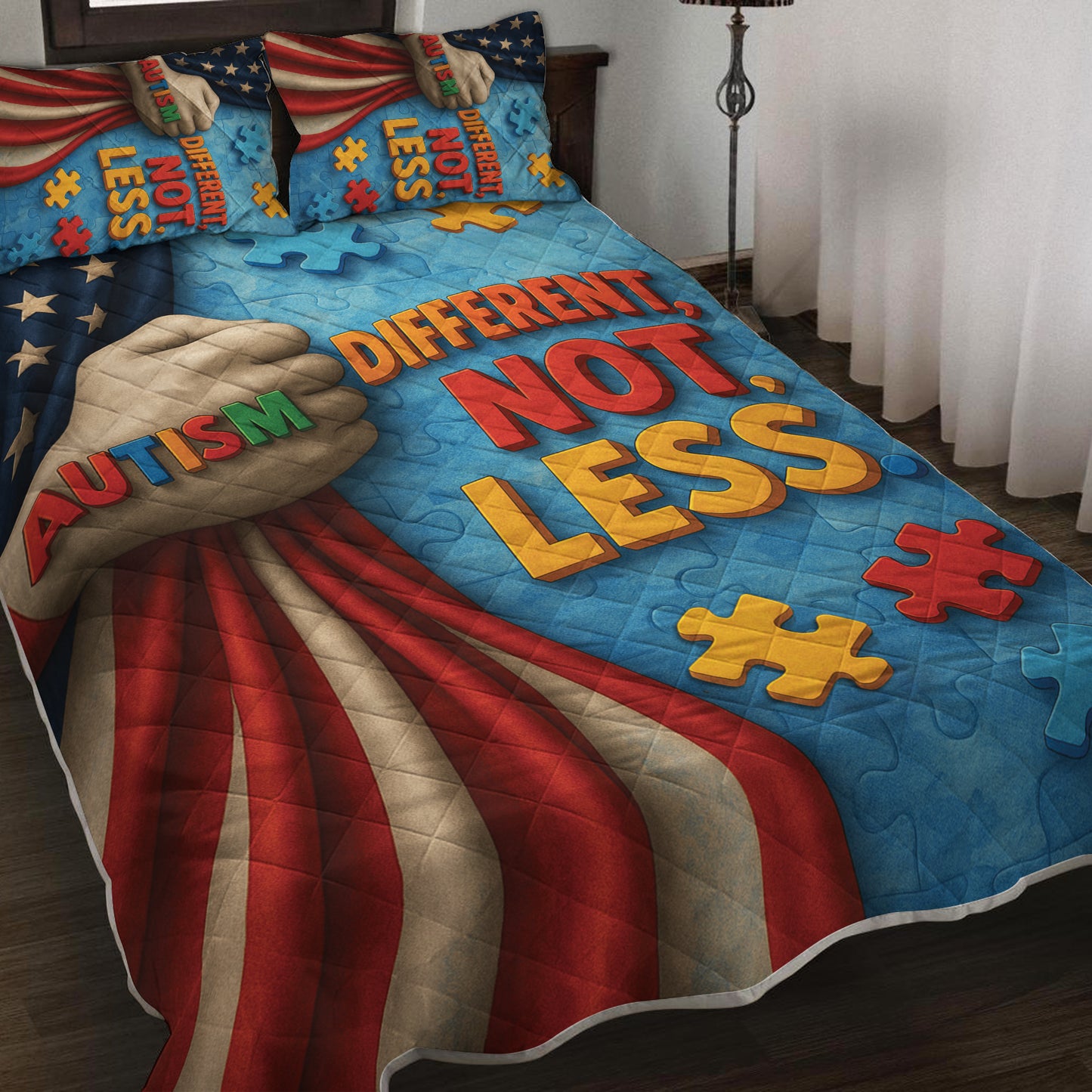 Autism Quilt & Quilt set : Different, Not Less.