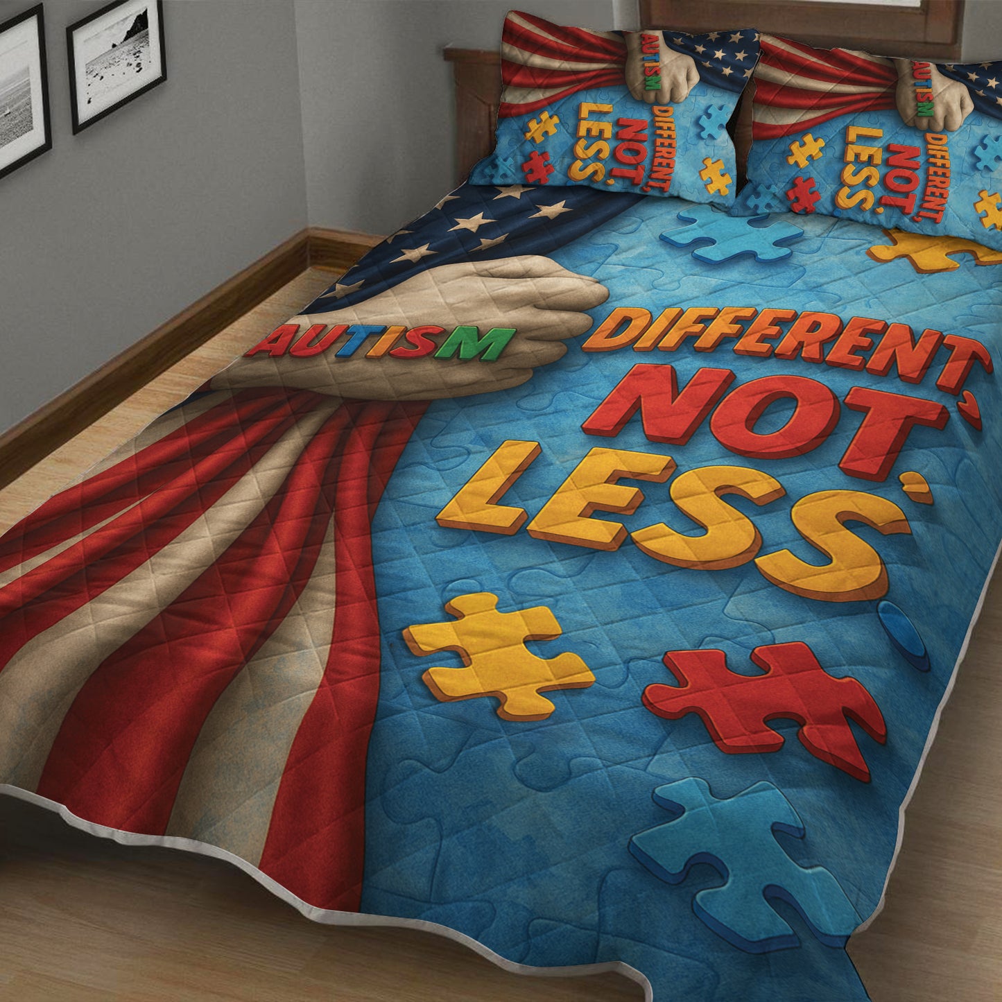 Autism Quilt & Quilt set : Different, Not Less.