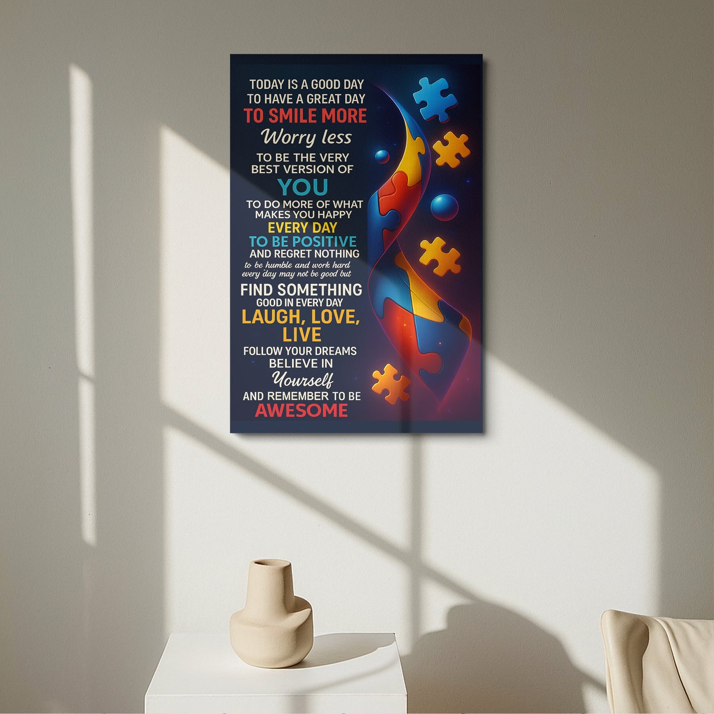 Autism Awareness Canvas/Poster : Today Is Good Day