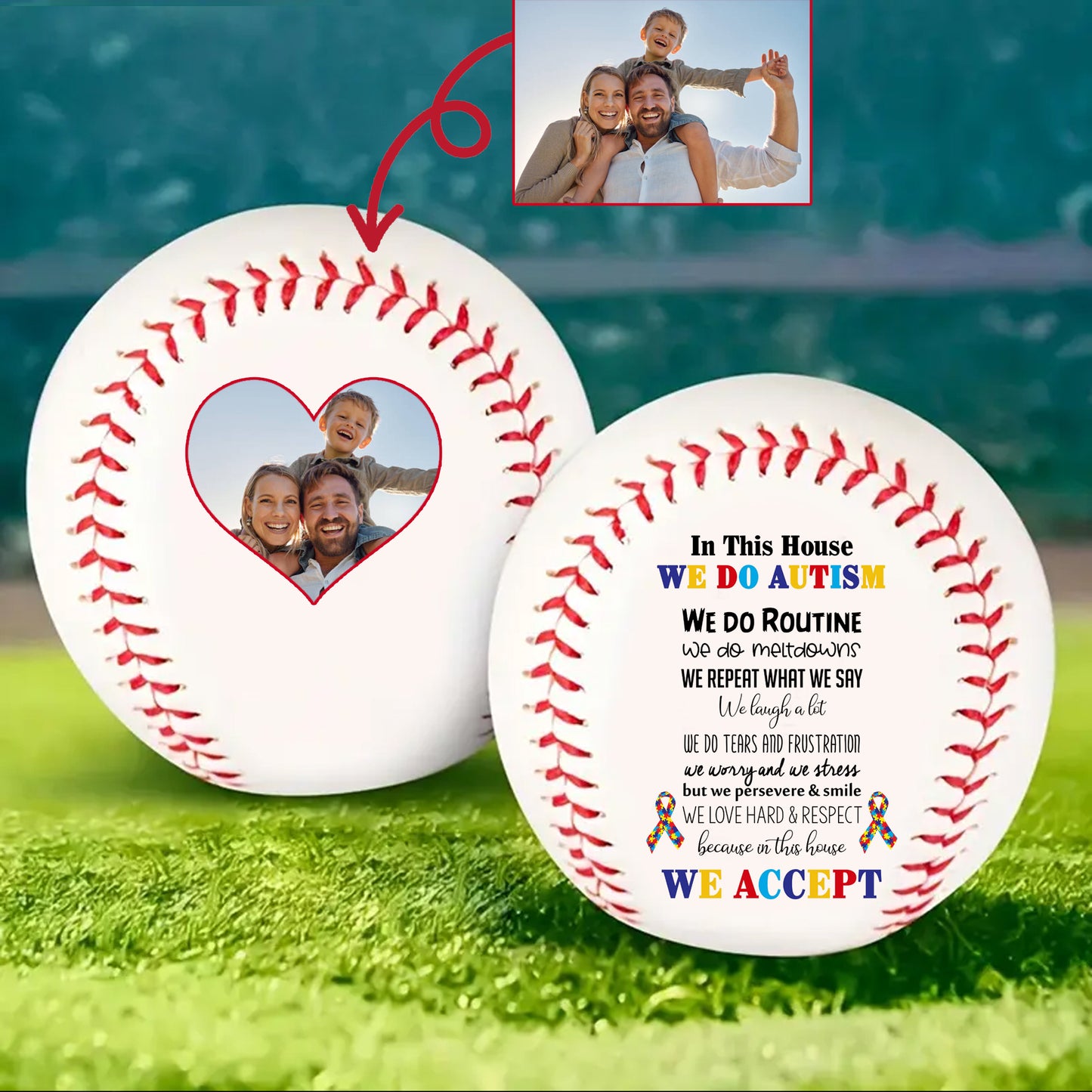Autism Baseball Ball : In This House We Do Autism