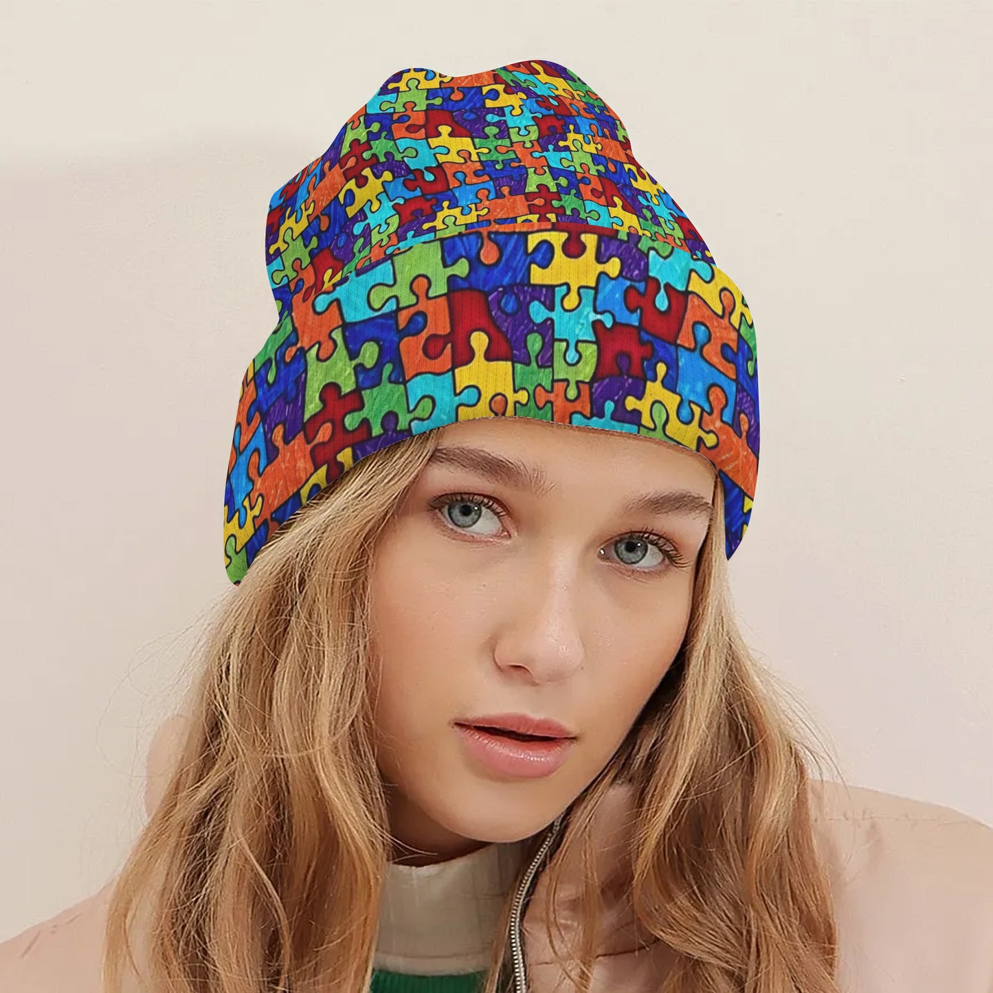 Autism Puzzle Beanie Hat