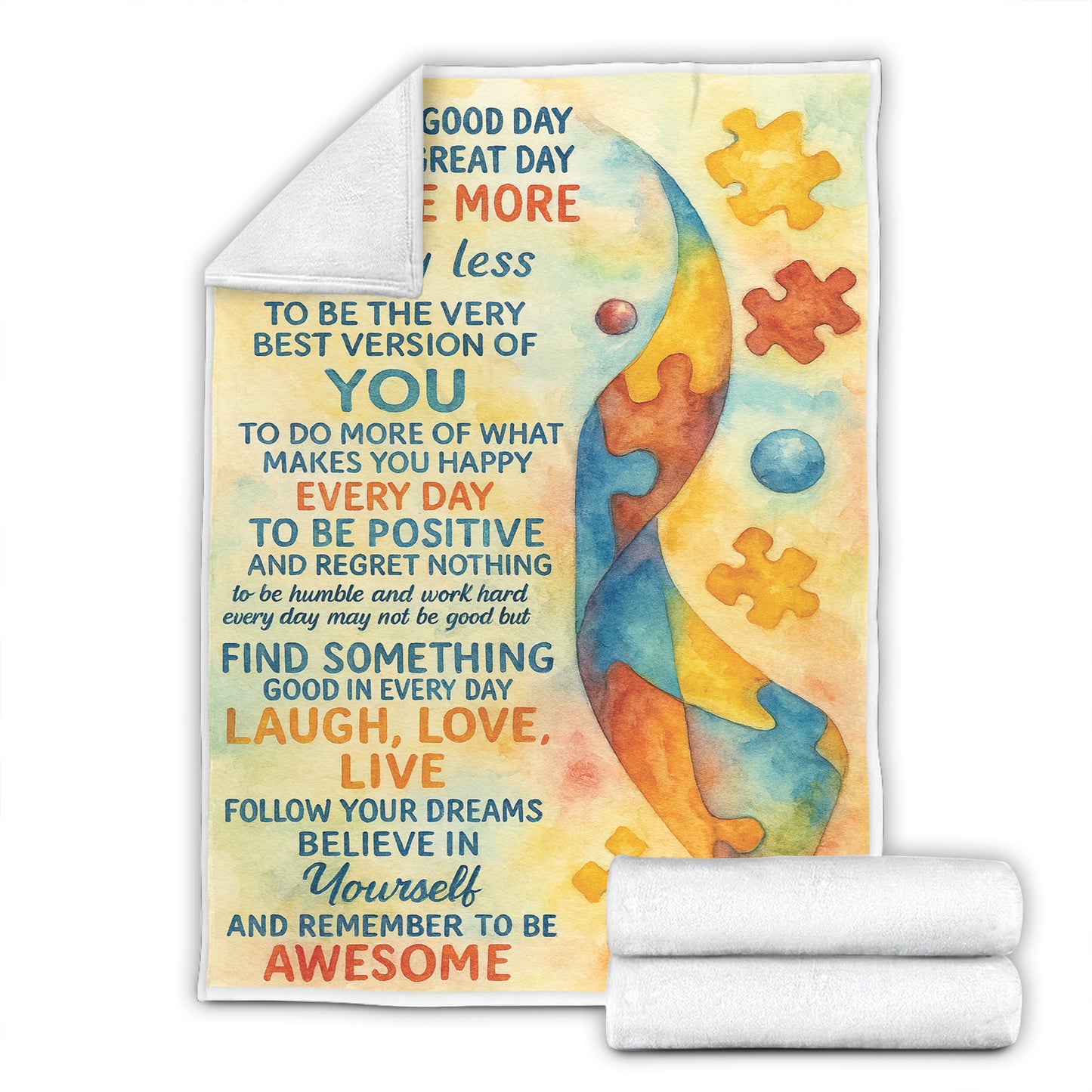 Autism Awareness Fleece Blanket : Today is good day ...