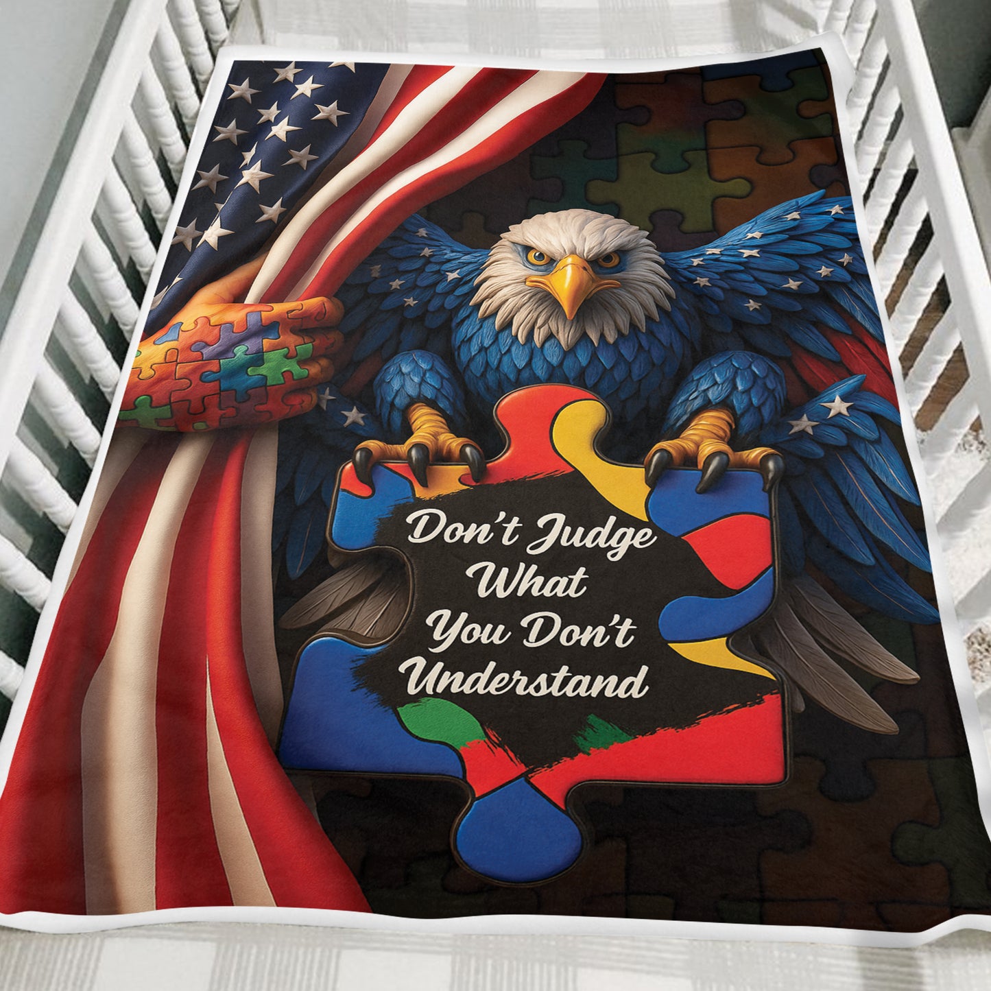 Autism Fleece Blanket : Don't judge what you don't understand