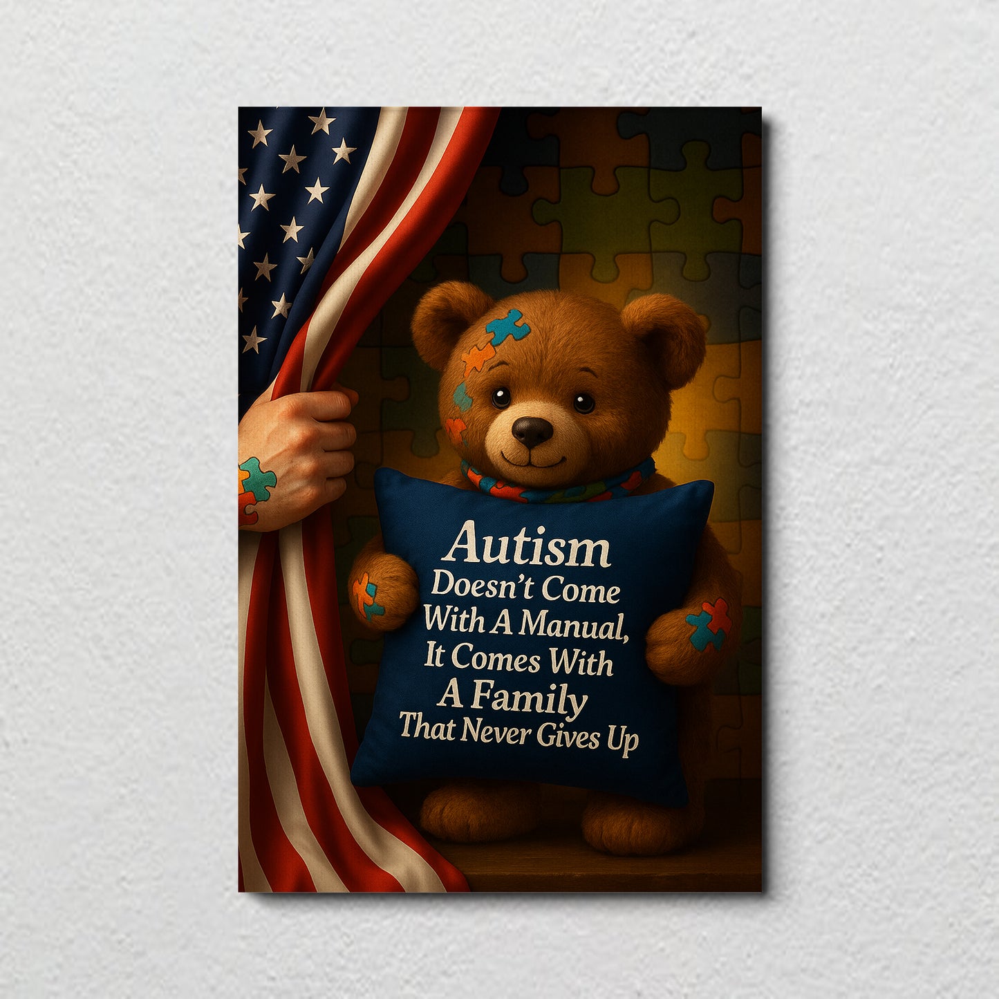 Autism Awareness Poster/Canvas – It Comes With a Family That Never Gives Up