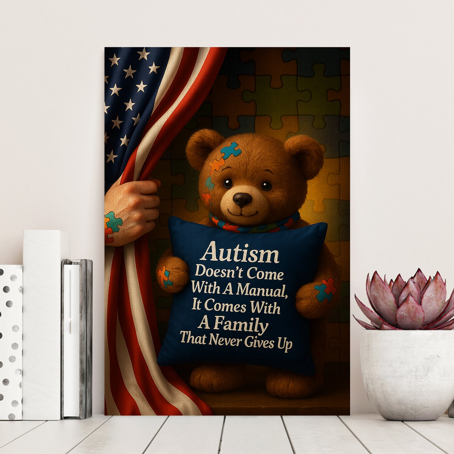Autism Awareness Poster/Canvas – It Comes With a Family That Never Gives Up