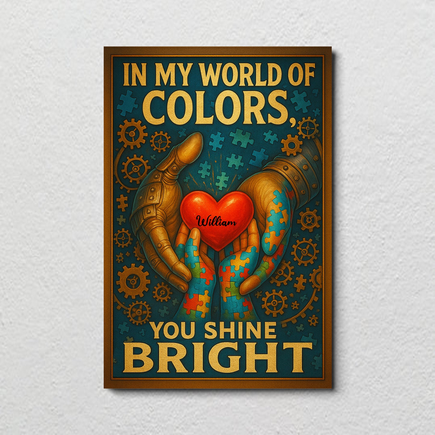 Autism Poster/Canvas : In My World of Colors, You Shine Bright