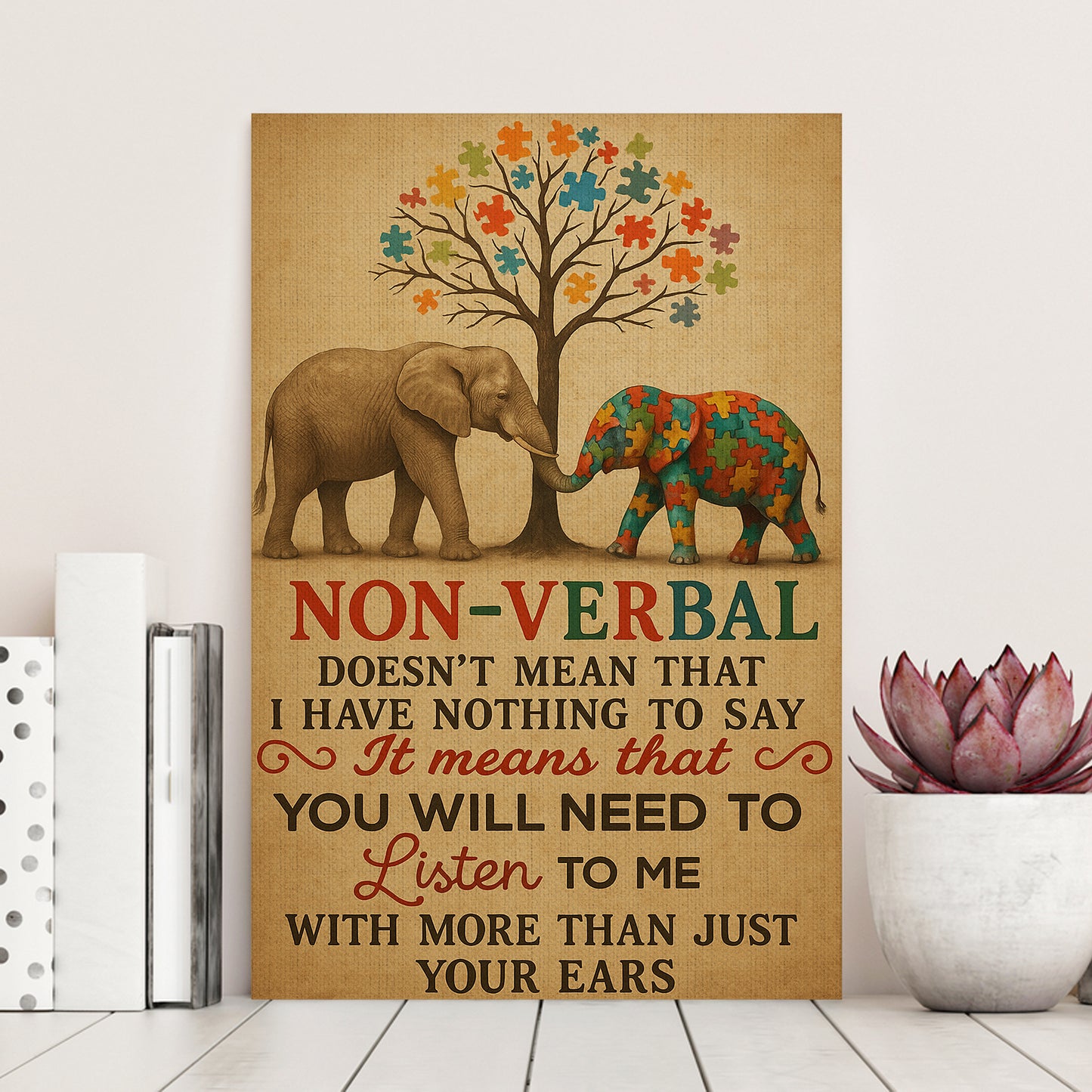 Autism Awareness Poster/Canvas – Non Verbal Doesn’t Mean I Have Nothing to Say
