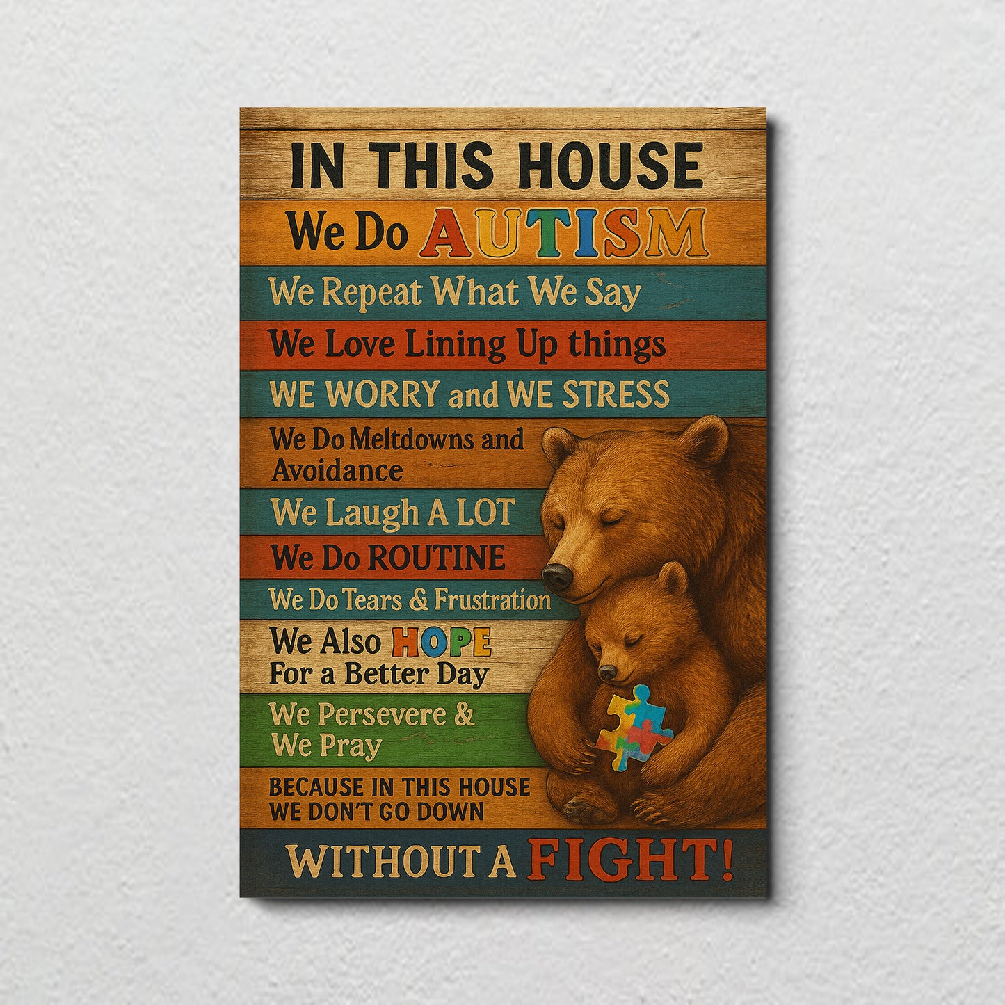 Autism Awareness Poster/Canvas : In This House We Do Autism ...
