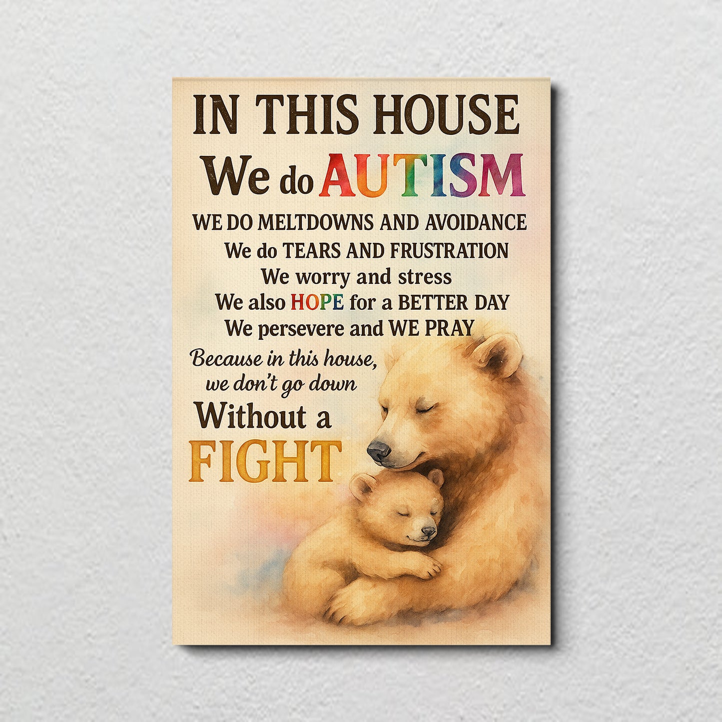 Autism Awareness Poster/Canvas : In This House We Do Autism ...