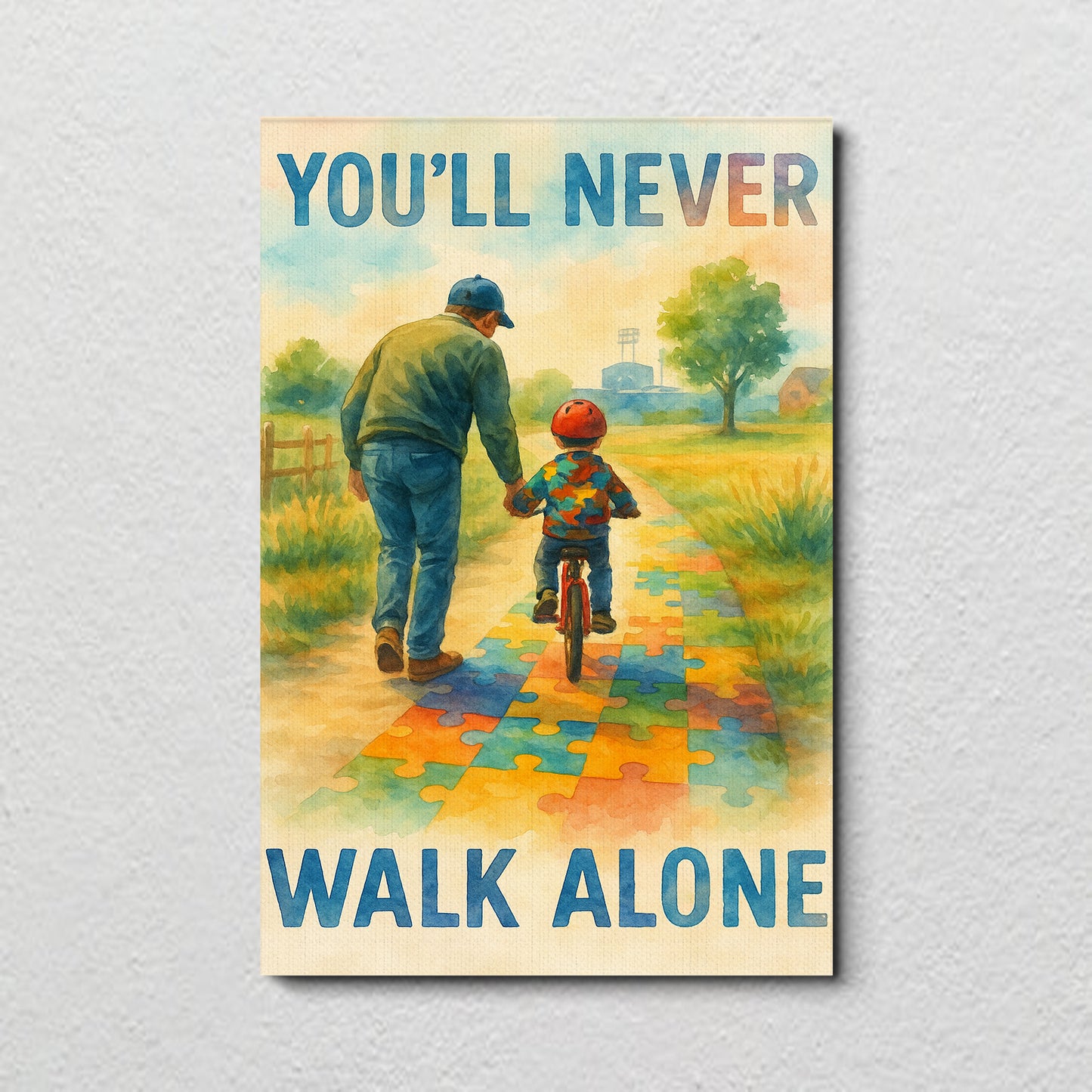 Autism Awareness Canvas/Poster : You'll Never Walk Alone