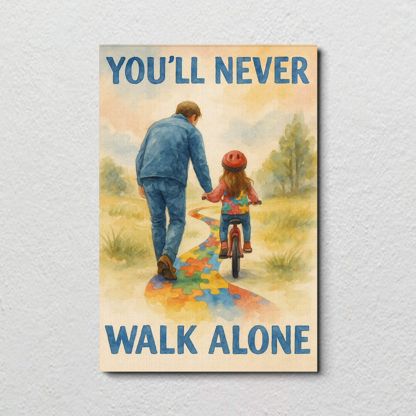 Autism Awareness Canvas/Poster : You'll Never Walk Alone