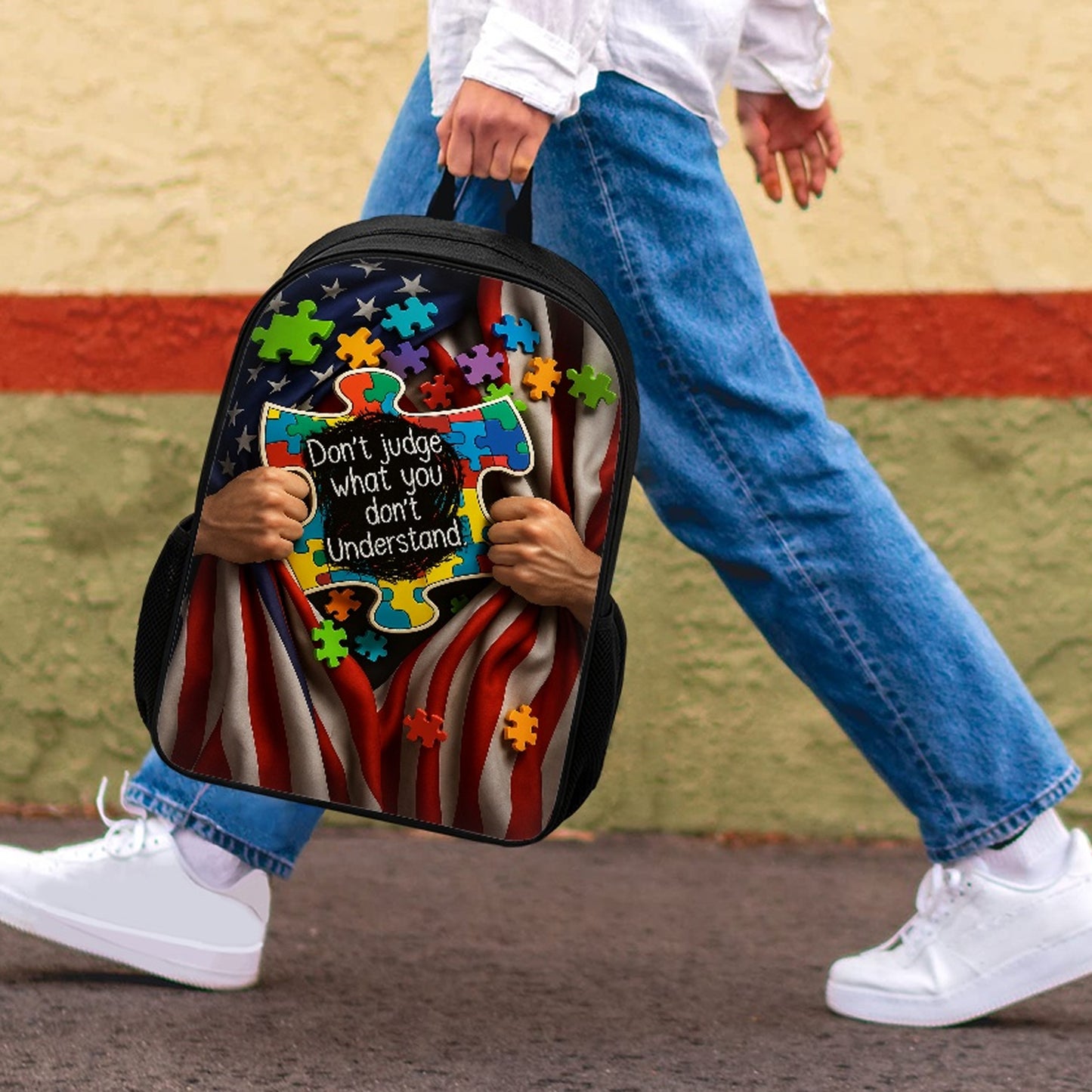 Autism Awareness Children's backpack : Don’t Judge What You Don’t Understand