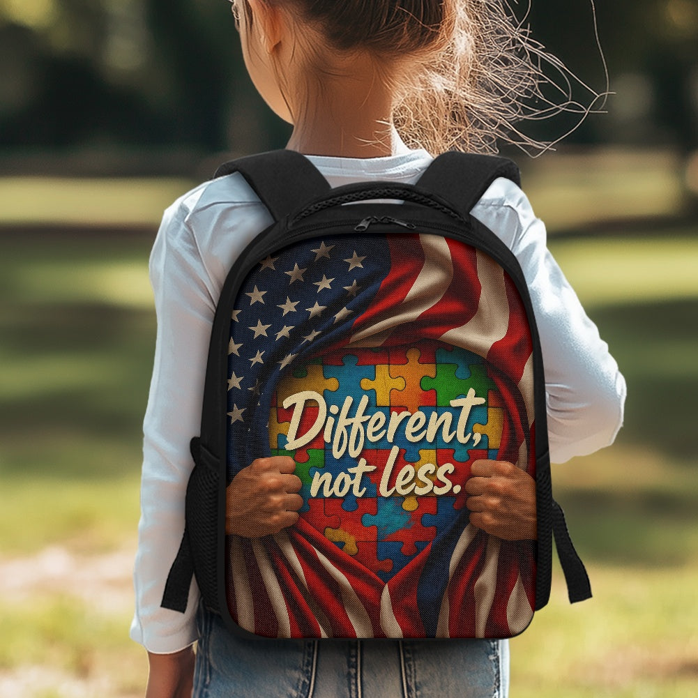 Autism Awareness Children's Backpack : Different, Not Less.