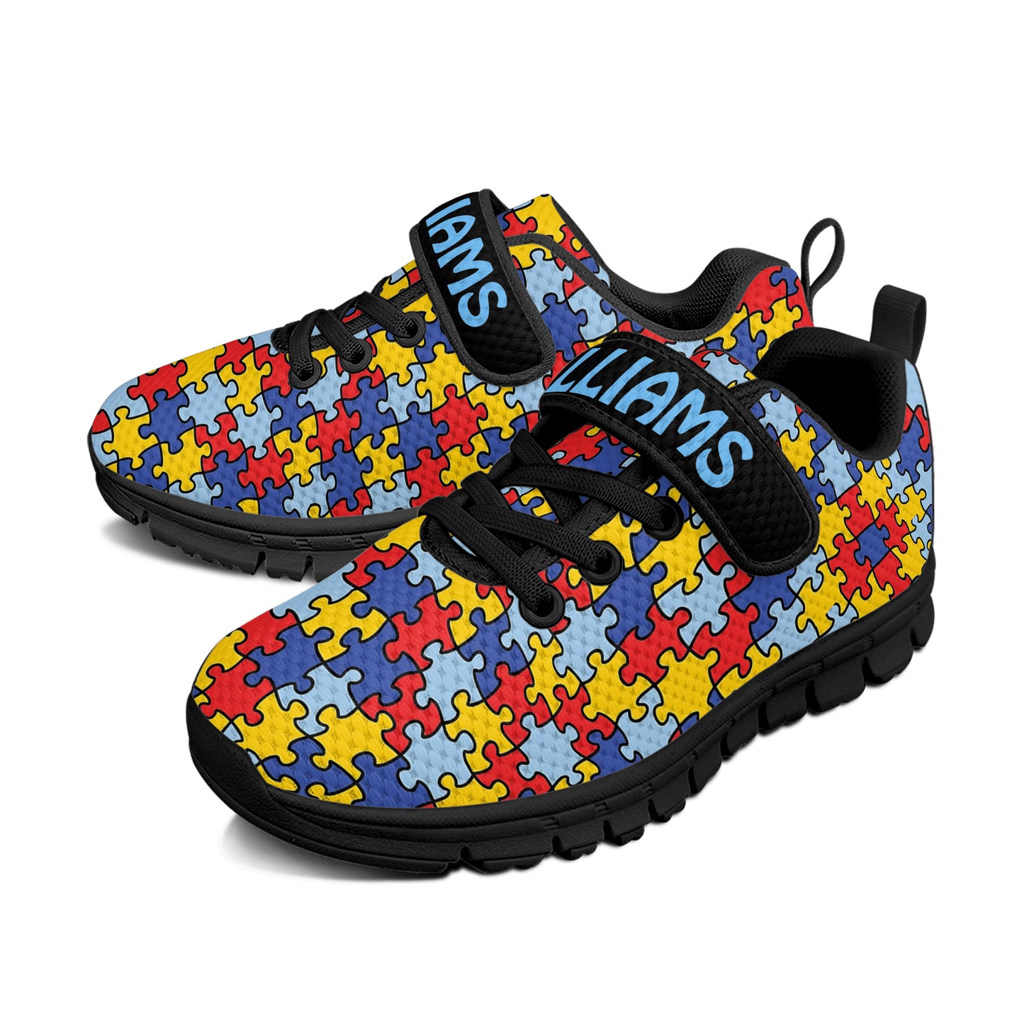 Custom Name Autism Children’s Single Buckle Sneakers