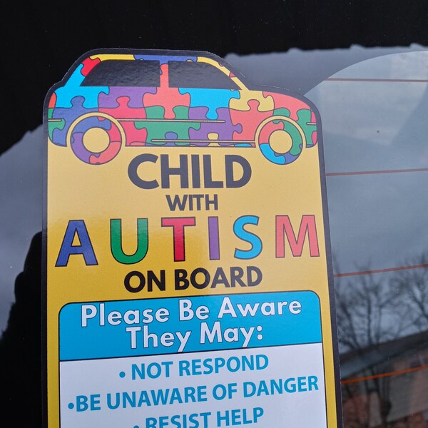 Autism Child On Board Various Options available Decal Sticker
