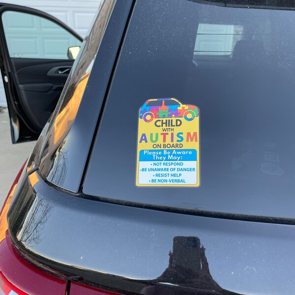 Autism Child On Board Various Options available Decal Sticker