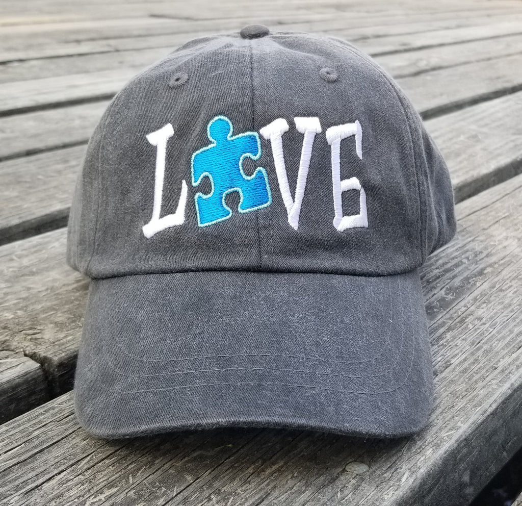 Autism Love Blue Puzzle Piece Hat