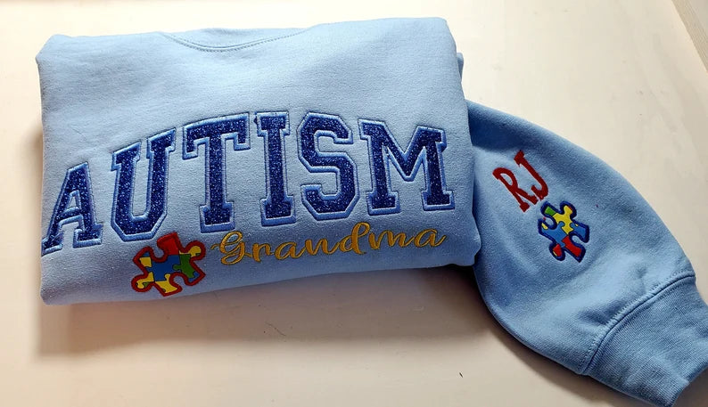 Custom Name Autism Awareness Embroidered Shirts