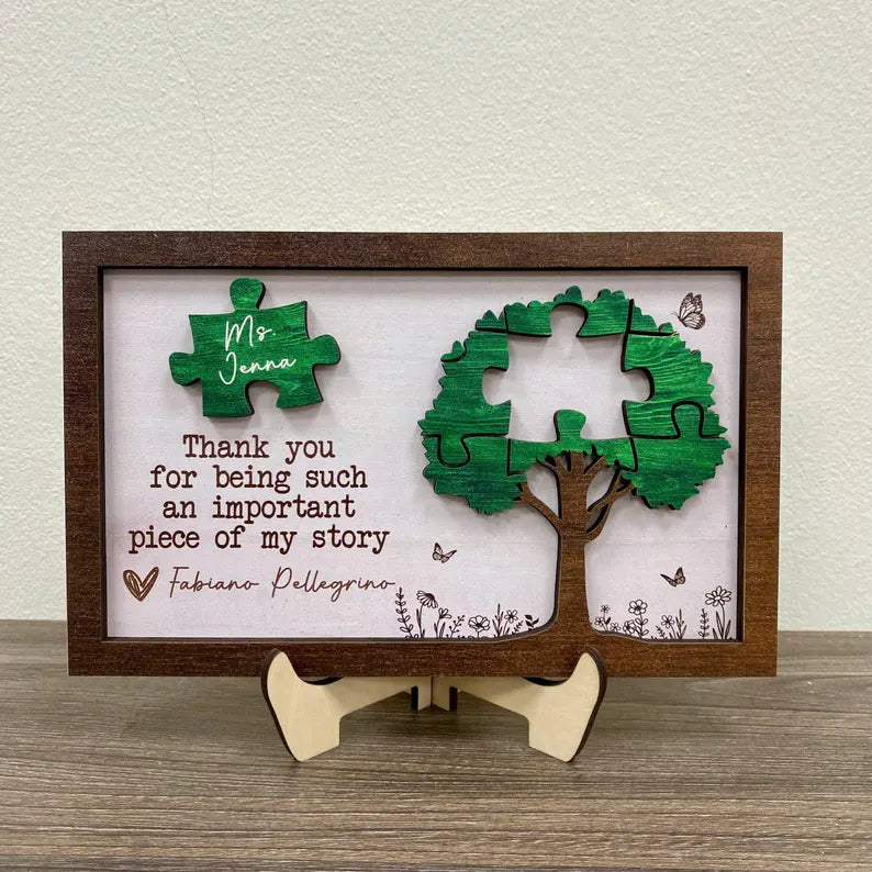 Personalized Teacher Appreciation Gift β Thank You Sign, Important Piece of My Story