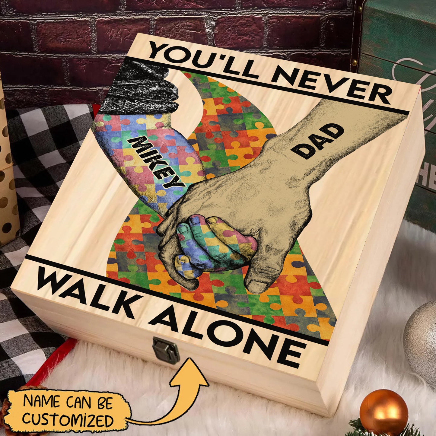 Personalized Name Wooden Keepsake Box – You'll Never Walk Alone