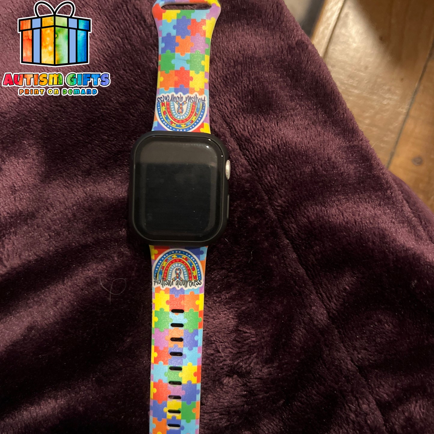 Autism Puzzle Silicone Band – Fits Apple Watch & Samsung Galaxy Watch