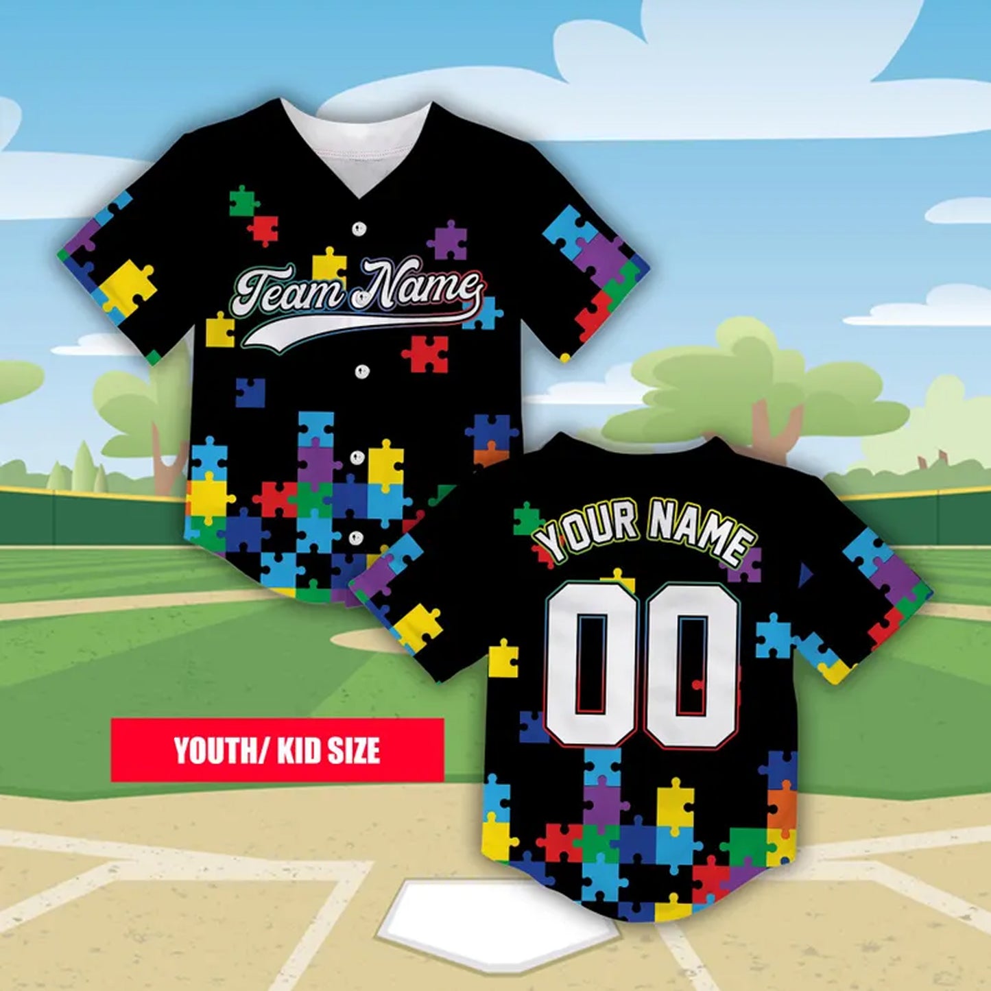 Personalize Autism Awareness Baseball Jersey