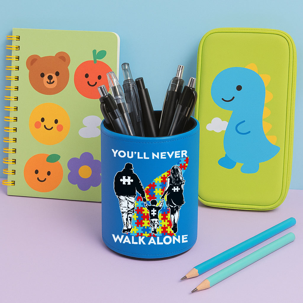 You'll Never Walk Alone β Autism Awareness Round Pen Holder