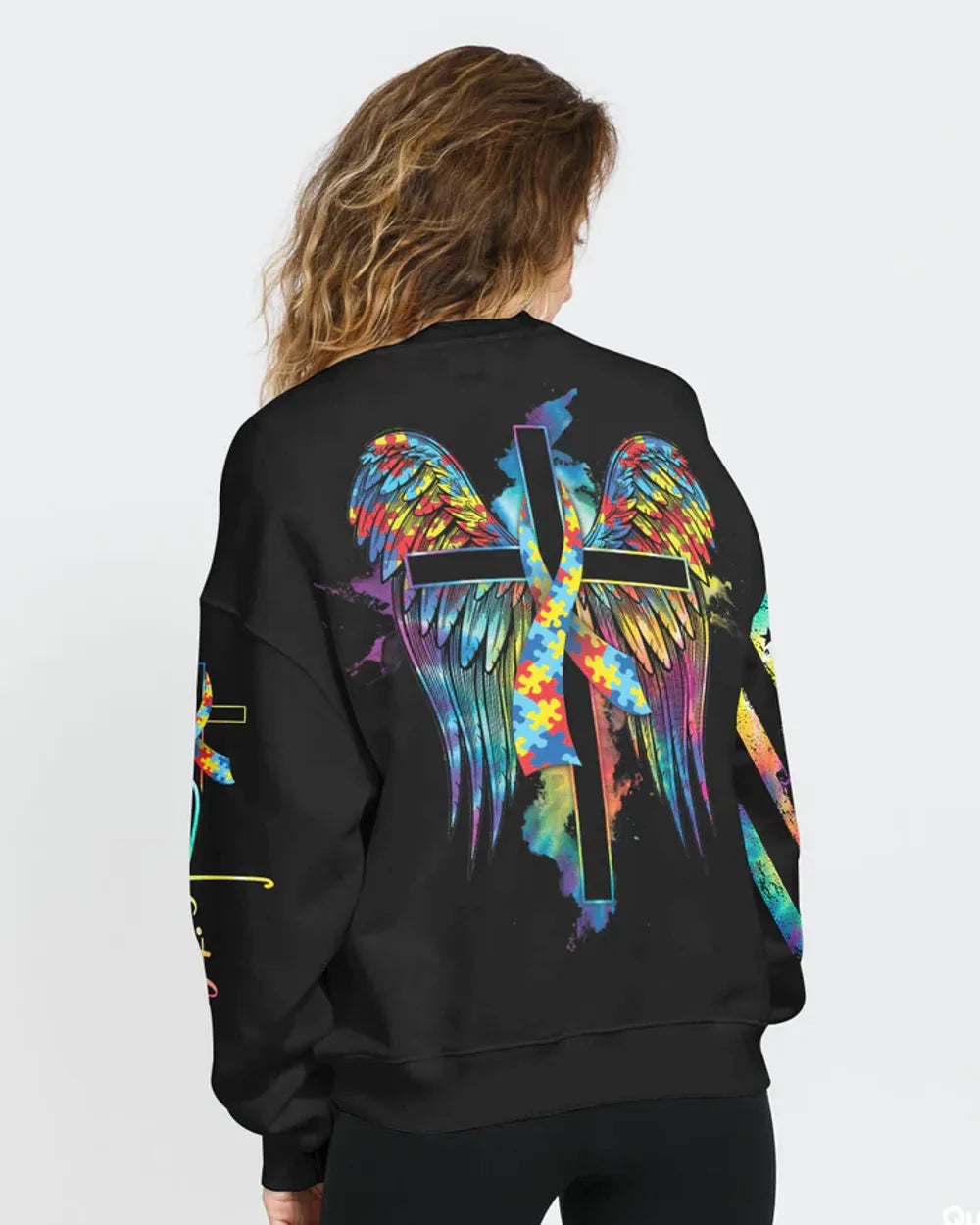 Faith Hope Love Wings Cross Women's Autism Awareness Shirts