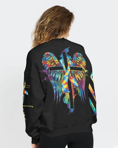 Faith Hope Love Wings Cross Women's Autism Awareness Shirts