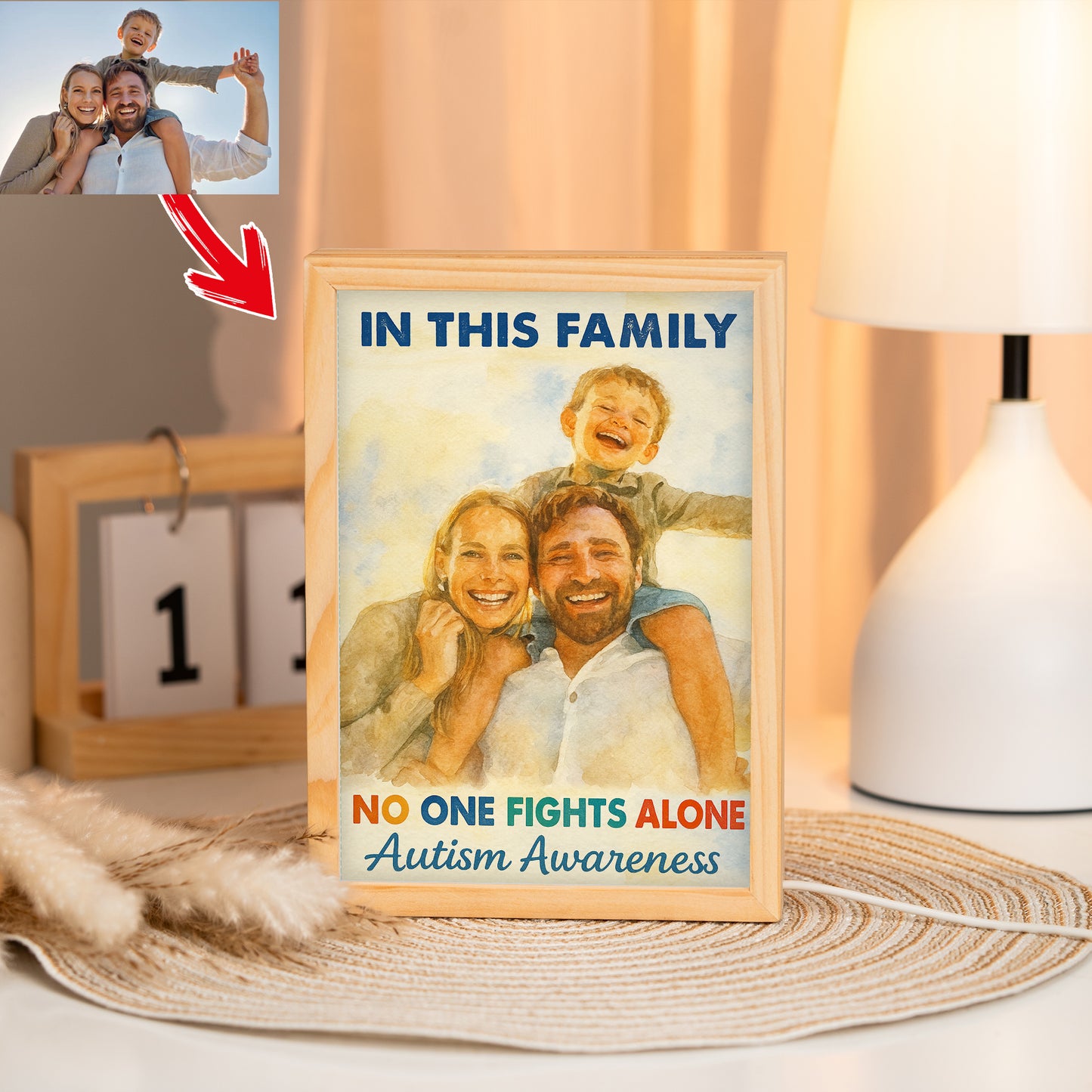 Personalized Autism Photo Frame Light Box : IN THIS FAMILY ...