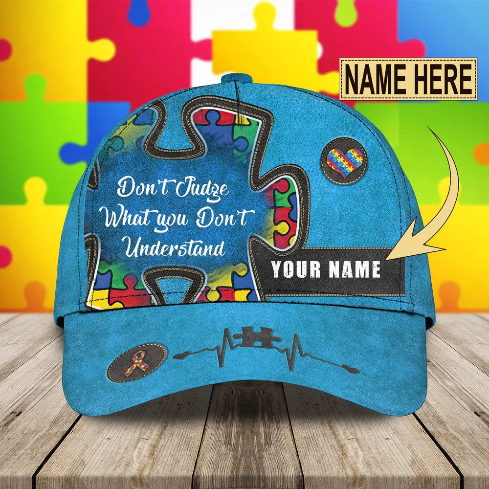 Custom Name Autism Awareness Baseball Cap Baseball Cap