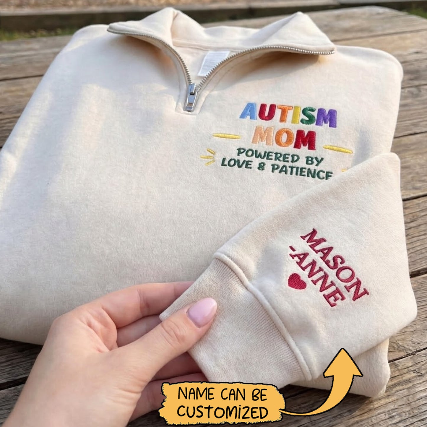 Personalised Autism Mom Embroidered Sweatshirt
