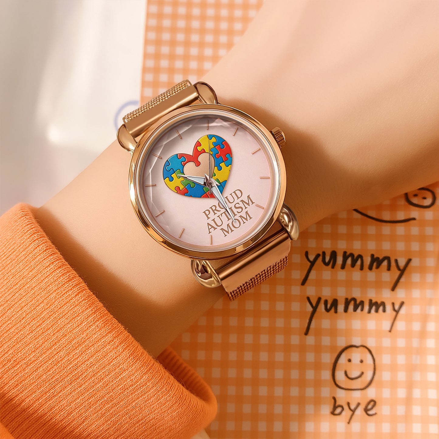 Autism Mesh Strap Quartz Watch : Proud Autism Mom