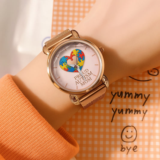 Autism Mesh Strap Quartz Watch : Proud Autism Mom