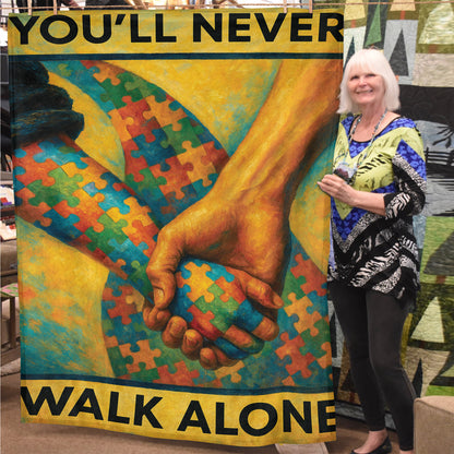 Autism Premium Fleece Blanket : You'll Never Walk Alone